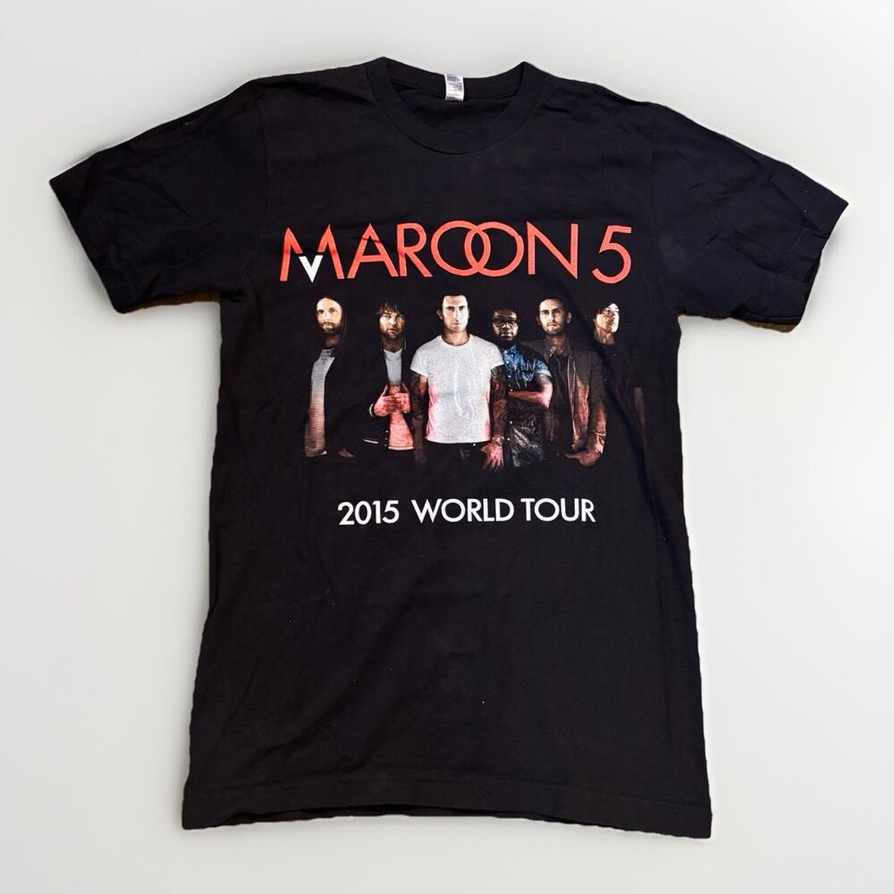 Maroon 5 2015 World Tour T Shirt Small Black Band Tee Concert Graphic